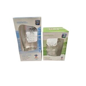 XXI OLYMPIC WINTER GAMES DRINKING GLASSES VANCOUVER 2010 Capilano & Robson (2)